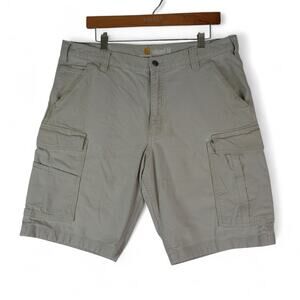 Carhartt Cargo Shorts Mens 36x10.5 Tan Relaxed Fit 103542-232 Rugged Flex